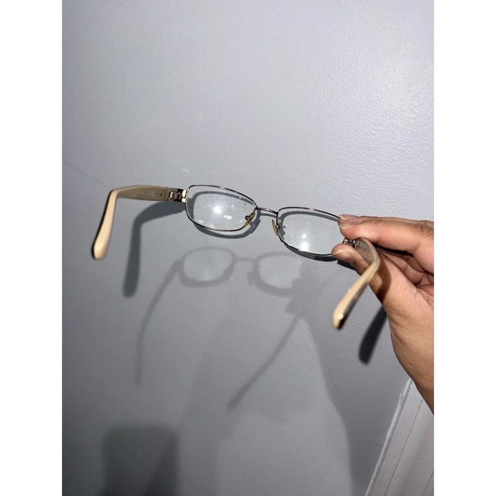 Jimmy Choo Eyeglasses 46 SYH Gold Rhinestones Rectangular Frame Italy 52[]17 130